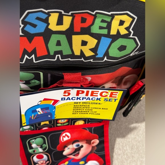Super Mario 5 Piece Backpack / Book-bag Set - Picture 8 of 15